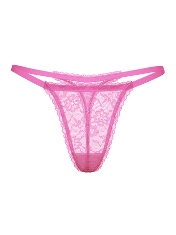 Трусики-стрінги з мереживом Victoria's Secret The Lacie Lace String Thong Panty (розмір L) LN00017 фото