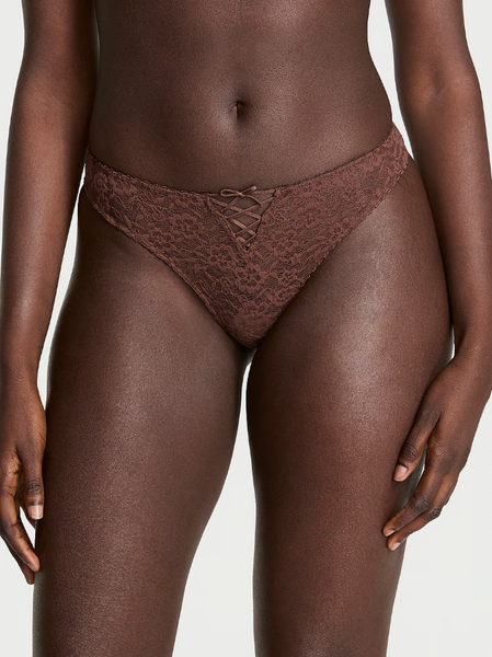 Трусики-стрінги зі шнурівкою Victoria's Secret The Lacie Lace-Up Bow Thong Panty (Розмір S) LN00054 фото